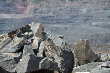 Iron ore opencast mining: close up viewの写真素材