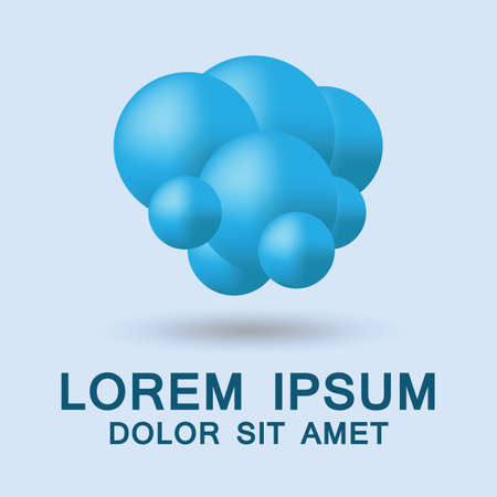 Blue atomic molecular abstract background for your designsのイラスト素材