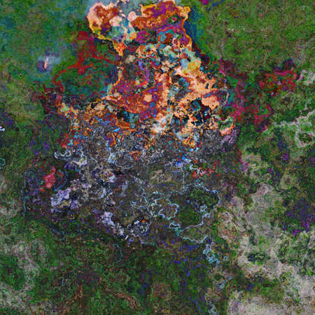 Green marble with colorful stains surface backgroundの写真素材