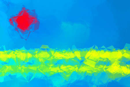 Aruba flag - triangular polygonal patternの写真素材