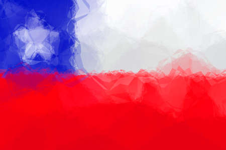 Chile flag - triangular polygonal patternの写真素材