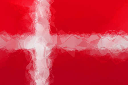 Danish flag - triangular polygonal patternの写真素材