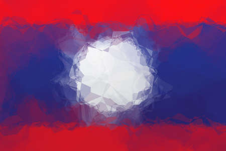 Laos flag - triangular polygonal patternの写真素材