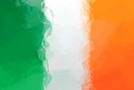 Irish flag - triangular polygonal patternの写真素材