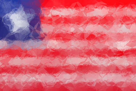 Liberian flag - triangular polygonal patternの写真素材