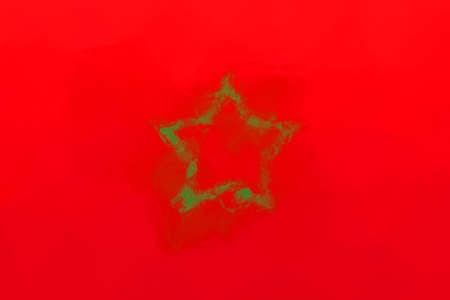 Moroccan flag - triangular polygonal patternの写真素材