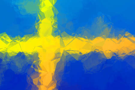 Swedish flag - triangular polygonal patternの写真素材