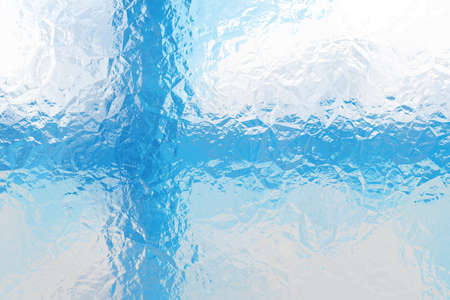 Finnish flag - triangular polygonal pattern of crumpled shiny metal surfaceの写真素材