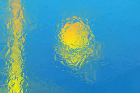 Kazakhstan flag - triangular polygonal pattern of crumpled shiny metal surface
