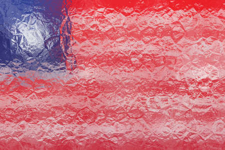 Liberian flag - triangular polygonal pattern of crumpled shiny metal surfaceの写真素材