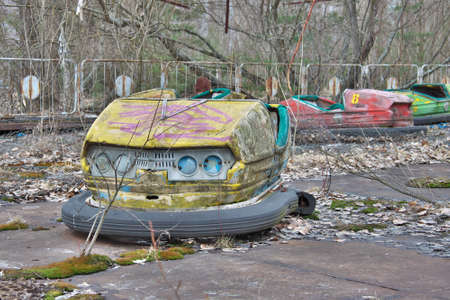 Pripyat, Ukraine - March 28, 2011: Abandoned town of Pripyat, amusement parkのeditorial素材