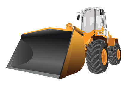 Detailed vector image of the front loader with large scoop