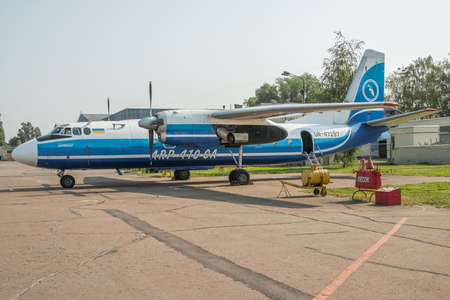 Kiev, Ukraine - july 7, 2012: Antonov An-24RV passenger plane after maintenance at the aircraft...