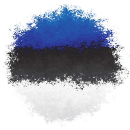Color spray stylized flag of Estonia on white backgroundの写真素材