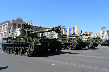 Kyiv, Ukraine - August 24, 2018: Military parade for the Independence Day of Ukraineのeditorial素材