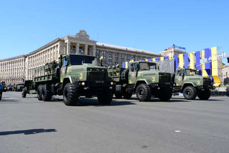 Kyiv, Ukraine - August 24, 2018: Military parade for the Independence Day of Ukraineのeditorial素材