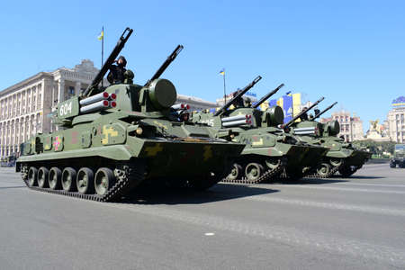 Kyiv, Ukraine - August 24, 2018: Military parade for the Independence Day of Ukraine