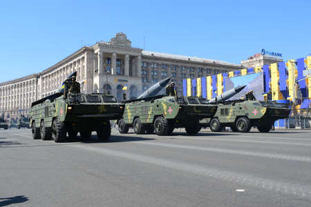 Kyiv, Ukraine - August 24, 2018: Military parade for the Independence Day of Ukraineのeditorial素材