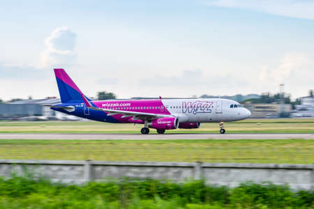 Kyiv, Ukraine - June 09, 2019: Wizz Air Airbus A320 on the runway in Kyiv Sikorsky Airportのeditorial素材