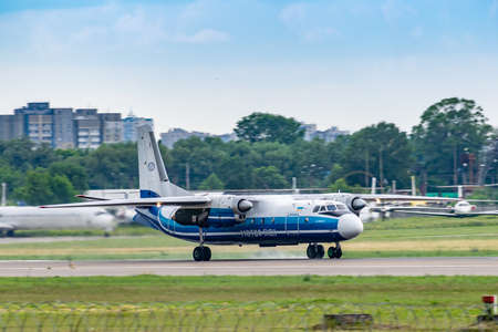 Kyiv, Ukraine - June 09, 2019: Motor Sich Antonov An-24 in Kyiv Sikorsky Airportのeditorial素材