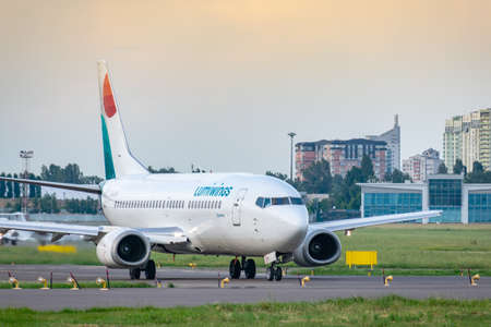 Kyiv, Ukraine - June 09, 2019: Lumiwings Boeing 737 in Kyiv Sikorsky Airportのeditorial素材