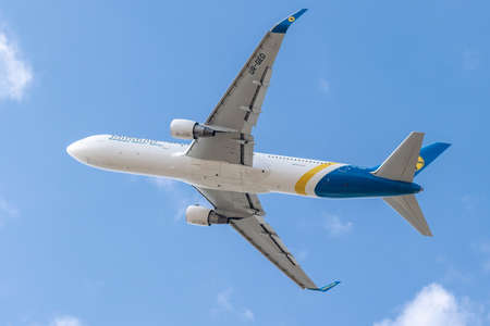 Boryspil, Ukraine - September 25, 2020: Boeing 767-300 is taking off from the airportのeditorial素材