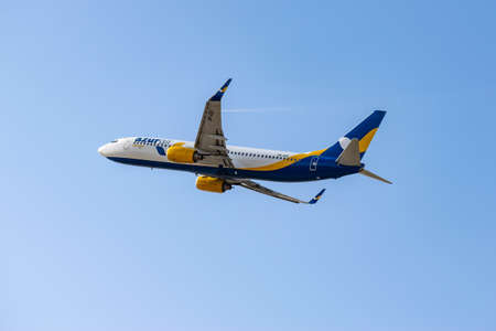 Boryspil, Ukraine - September 25, 2020: Azur Air Ukraine Boeing 737-800 is taking off from the...