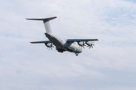 Boryspil, Ukraine - September 25, 2020: Royal Air Force (RAF) Airbus A400M Atlas C.1 is landing in the airportのeditorial素材