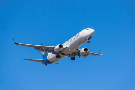Boryspil, Ukraine - March 10, 2021: Ukraine International Airlines Boeing 737-94X(ER)のeditorial素材