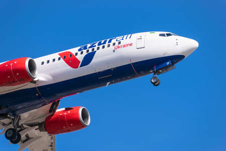 Boryspil, Ukraine - March 10, 2021: Azur Air Ukraine Boeing 737-89Lのeditorial素材