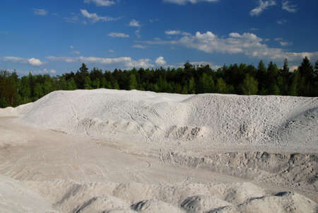 Artificial sand dunes made by building new highwayの写真素材