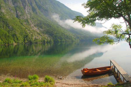 Still life with Lake Bohinjの写真素材