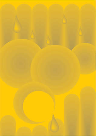 Yellow gradient background - fence, circles and dropsのイラスト素材