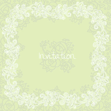 ornate floral invitation cardのイラスト素材