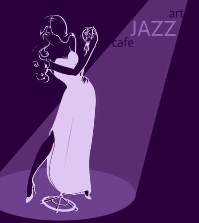sexy jazz singer poster template のイラスト素材