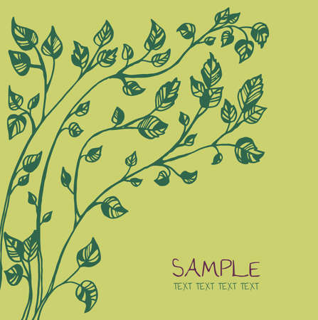 green tree card templateのイラスト素材
