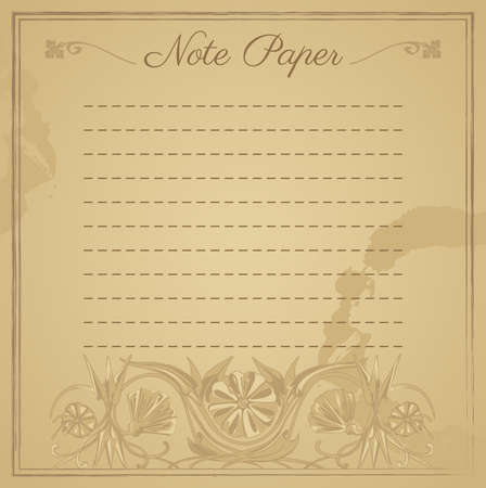 vintage Scratch paper design, notes and reminderのイラスト素材