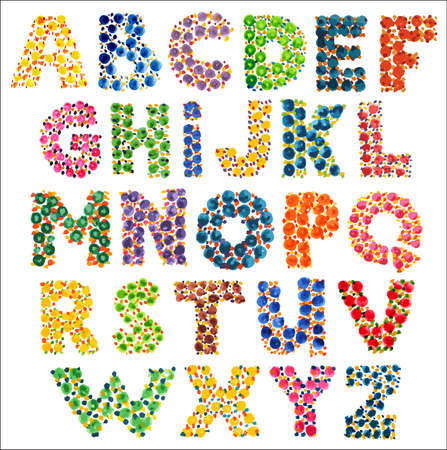 Colorful funny dotted alphabetのイラスト素材