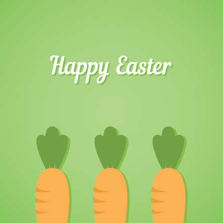 Vector background with three Easter carrots on greenのイラスト素材