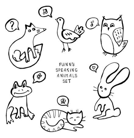 Animal doodlesのイラスト素材