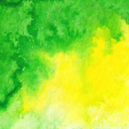 Watercolor vector background - artistic paint flow from green to yellowのイラスト素材