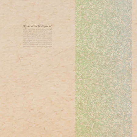 Vector ornate background with copy space, faded paint ornament on old cardboardのイラスト素材