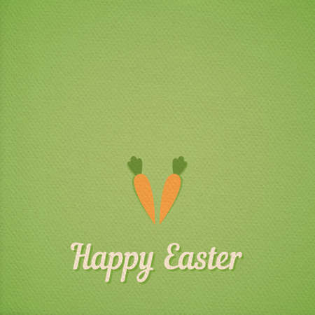 Vector Easter carrot green background, realistic paper effect color cardboard backgroundのイラスト素材