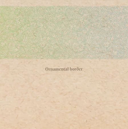 Vector ornate background with copy space, faded paint ornament on old cardboardのイラスト素材
