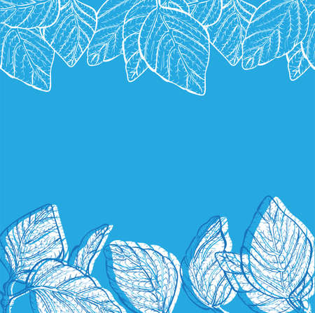 Vector go green nature background with border frame of plant leavesのイラスト素材
