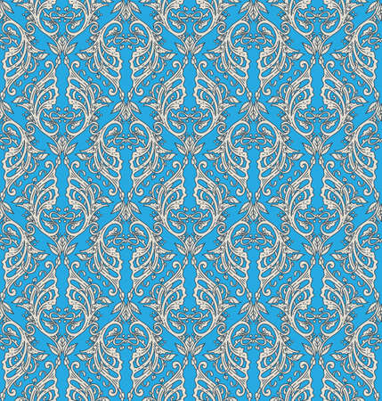 Vector background, seamless victorian ornate floral pattern with swirls in Medieval styleのイラスト素材