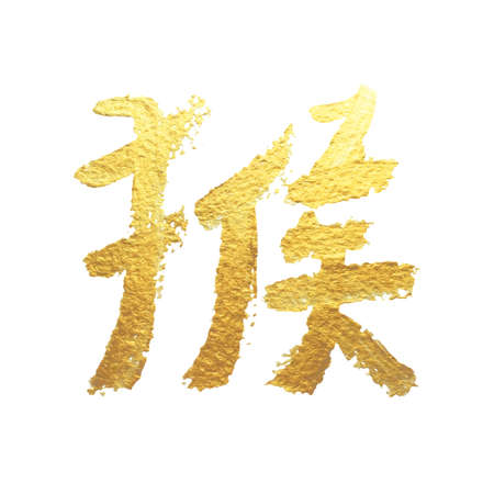 Golden hieroglyph - symbol of chinese new year 2016 fire monkeyのイラスト素材