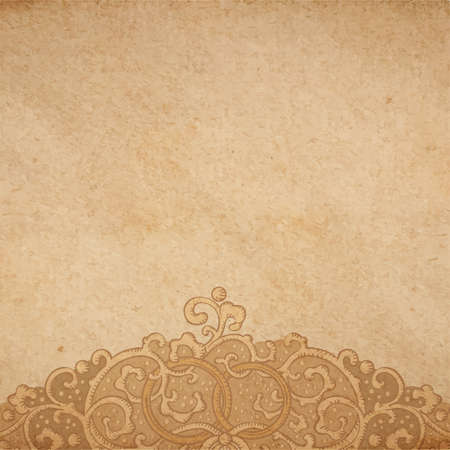Vintage vector wedding stationery background with medieval ornament and ringsのイラスト素材