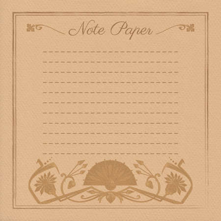 Vector illustration of scrapbooking template for note paper with egypt ornamentのイラスト素材