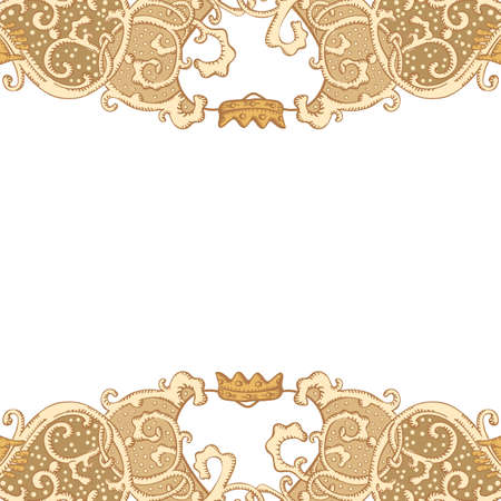 Vintage vector wedding stationery background with medieval ornament, heart and Cluddah irish handsのイラスト素材